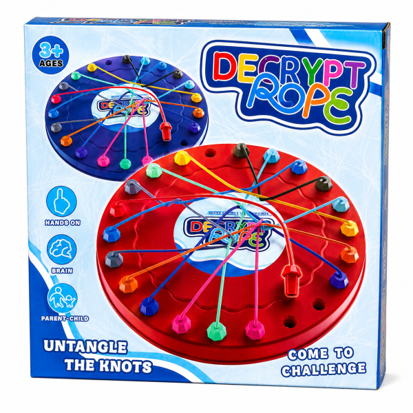Joc educativ Decrypt Ropes, joc logic de descurcat funiile pentru copii si familie, 3+