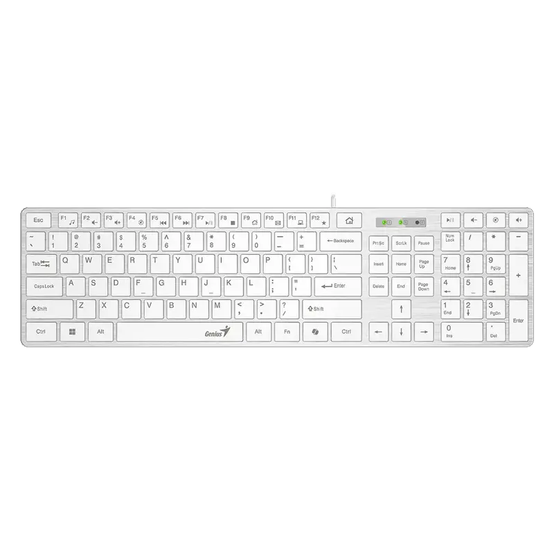 Tastatură Genius SlimStar 126, Cu fir, Alb