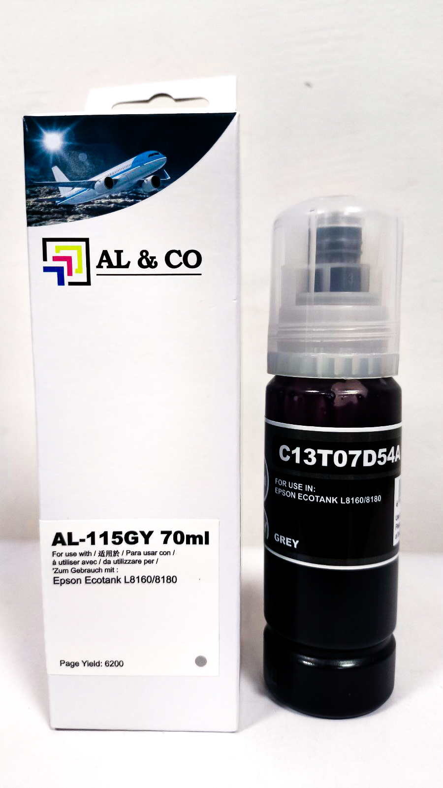 Cerneală Epson Premium compatibilă T07D54A Grey EcoTank 115 for L8160/8180, (70ml)