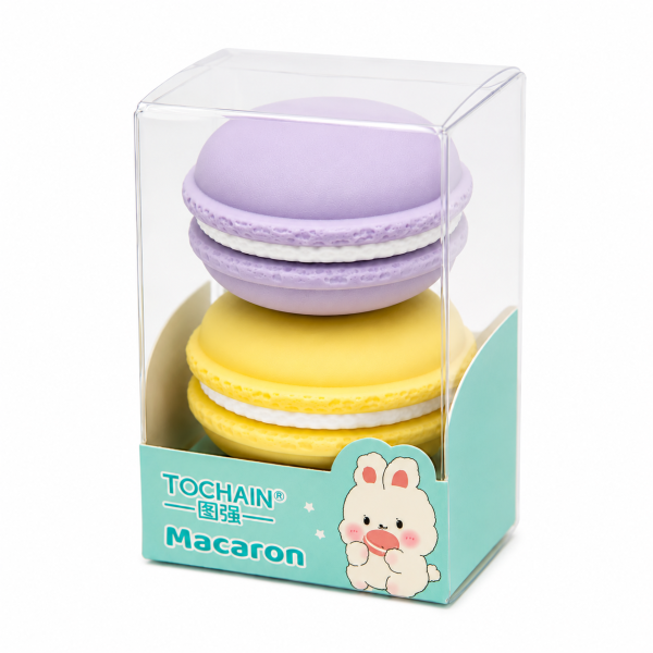 Set 2 Radiere Figurative Macaron, Culori Asortate, Pentru Scoala, Birou si Penar