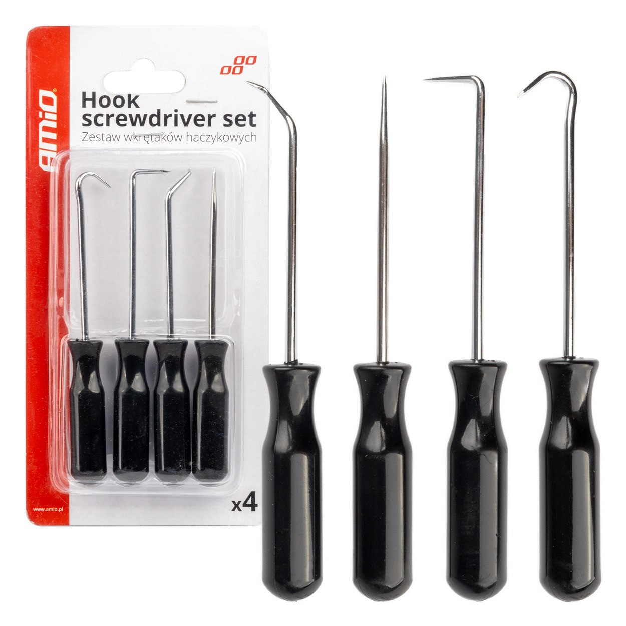 04281 Set de 4 surubelnite cu cirlig  4 buc.