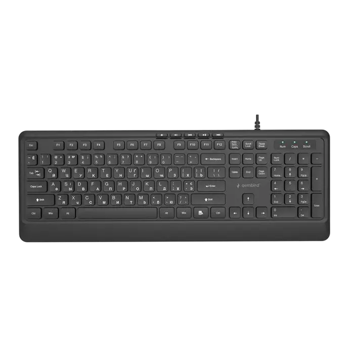 Tastatură Gembird KB-MCH-05-CYRL, Cu fir, Negru