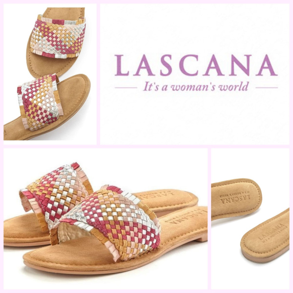 Papuci damă LASCANA din piele naturală și piele întoarsă