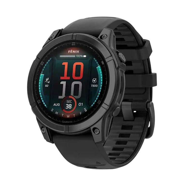 Garmin Fenix E, 47 mm, Slate grey steel with Black silicone band (010-03025-01) EU