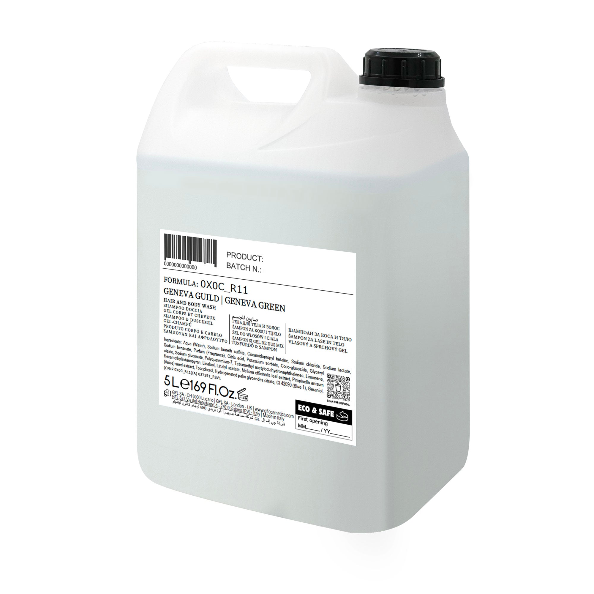 Gel de duș și șampon Geneva Guild 5 L (rezervă)