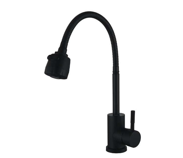 Baterie de bucătărie EKO4D-01-NEGRU – pipă reflector flexibilă Ø35 (negru)