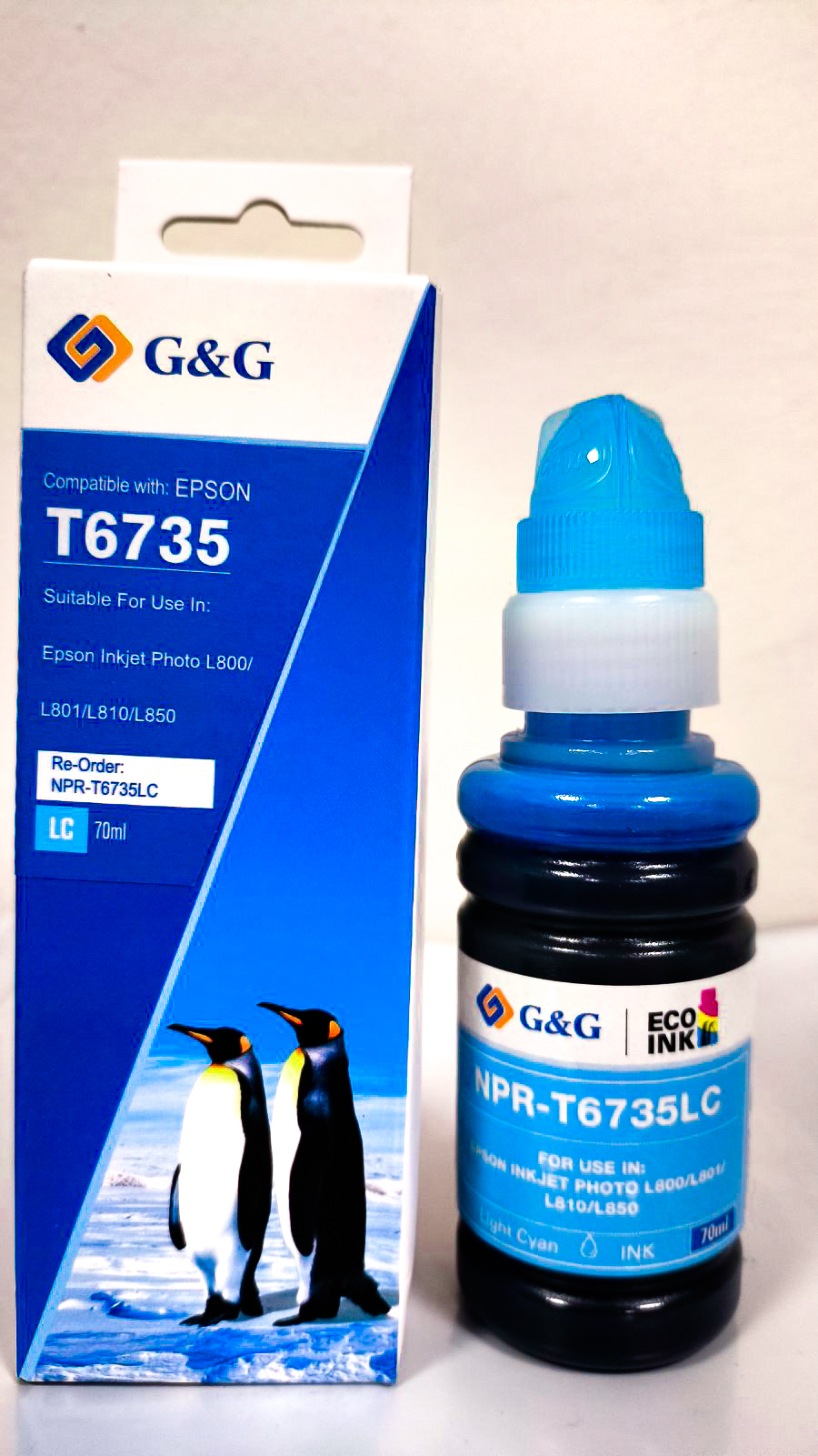 Cerneală Epson Premium compatibilă T67354A Light Cyan for L800/ 805/ 810/ 850/ 1800 - 70ml