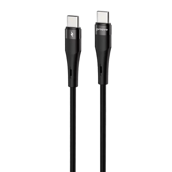 Cablu Type-C (Type-C), Proove Light Silicone Plus 60W (1m),Black