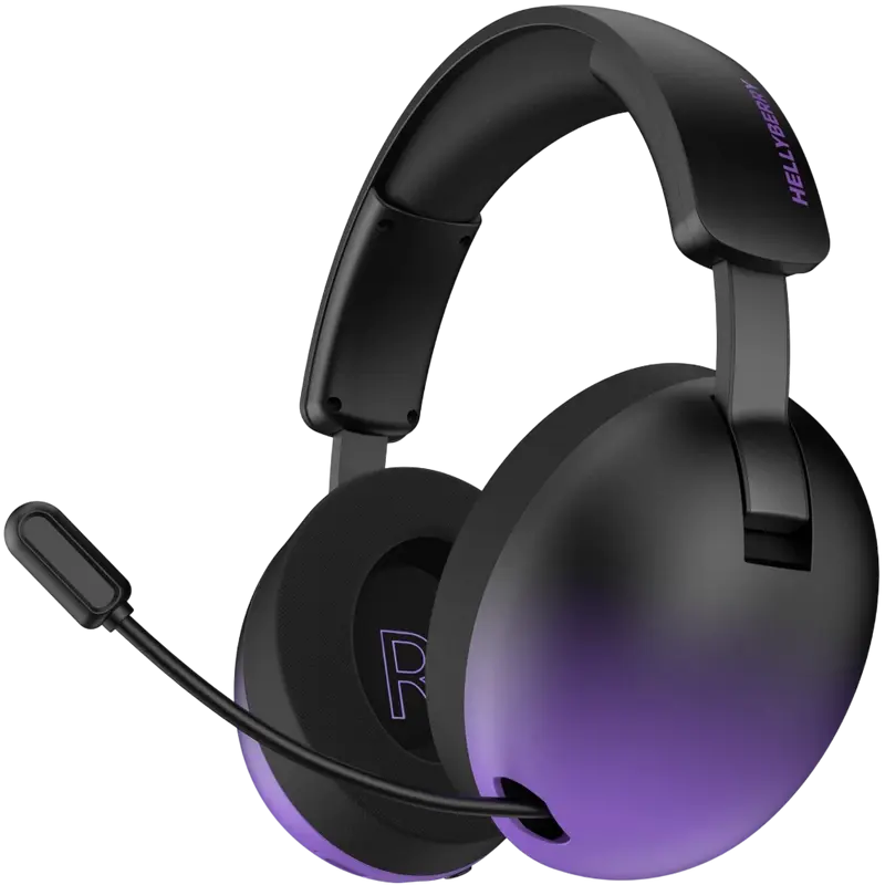 Căști gaming HATOR Hellyberry HH30 Pro, Fără fir, Negru  | Violet