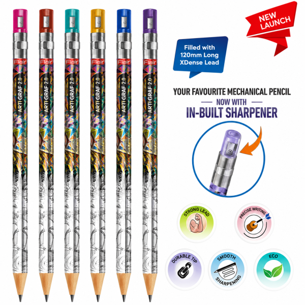 FLAIR ARTI GRAF Creion mecanic 2.0 mm, cu ascuțitoare încorporată