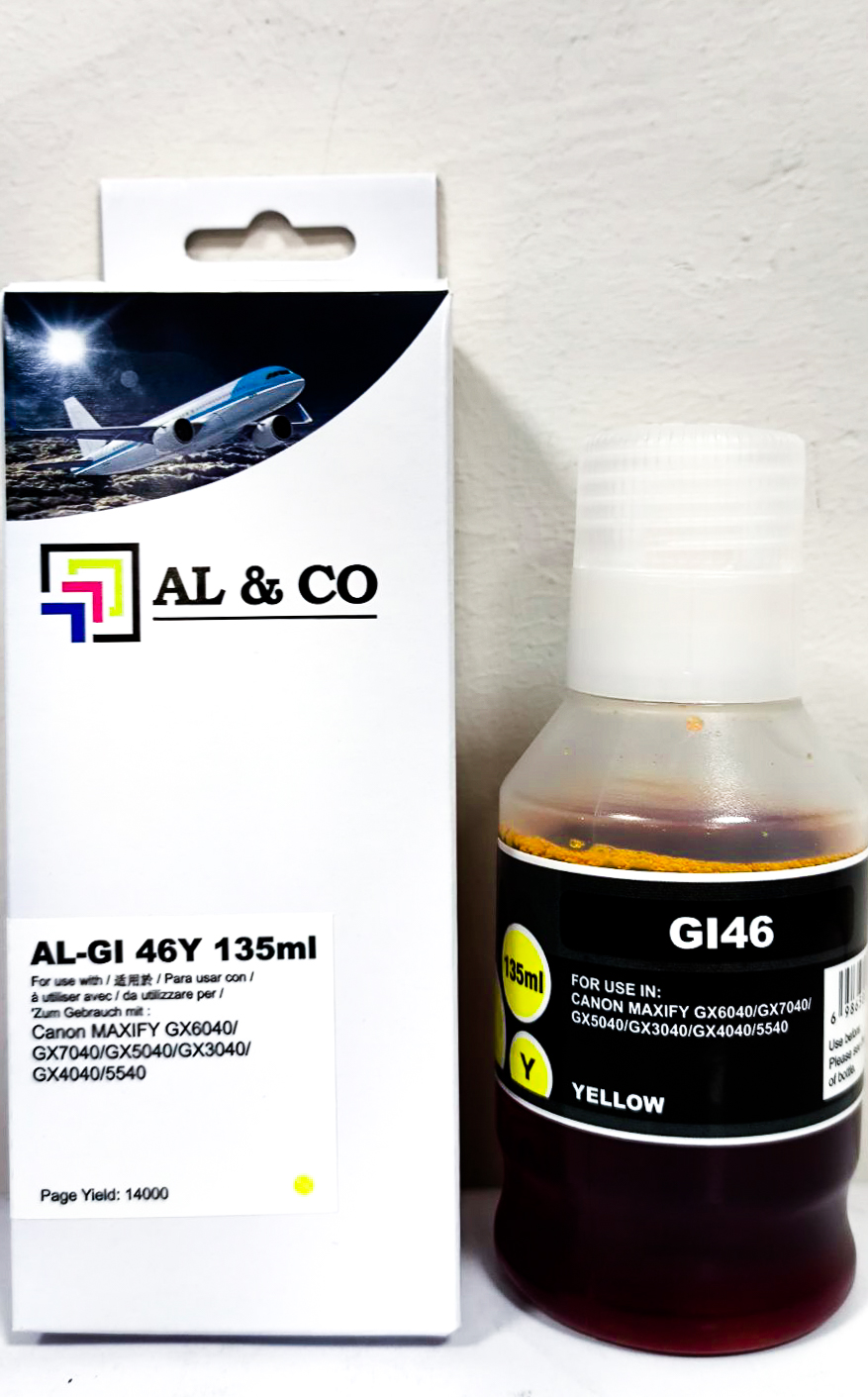 Cerneală Canon Premium compatibilă GI-46Y Yellow for MAXIFY GX3040/4040/5040/6040/7040 135ml