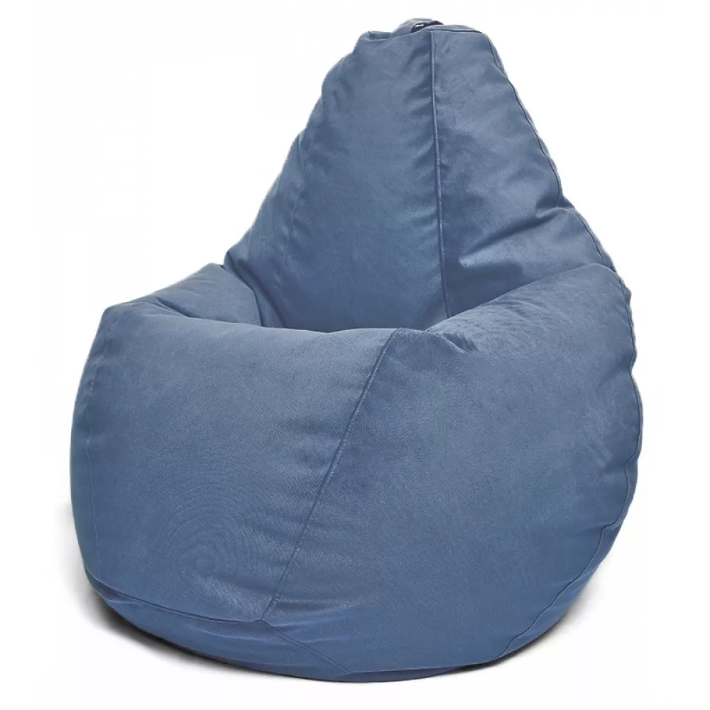 Fotoliu BeanBag din velur Maserrati, marimea "XL" culoare albastru inchis