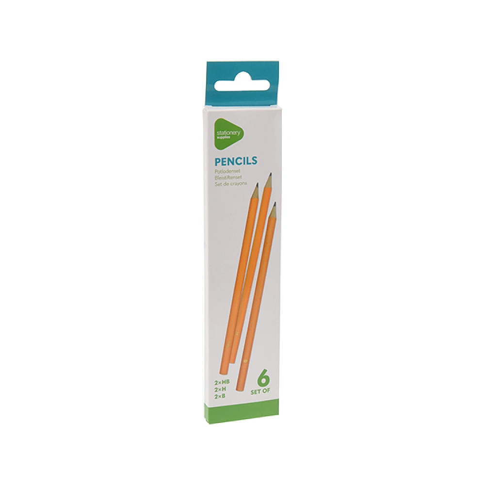 Set creioane simple, 19cm, 6 unit., 2XHB/ 2XH/ 2XB
