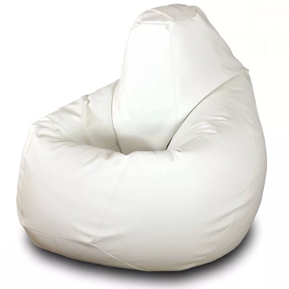Fotoliu Bean Bag pară mărimea XL din ecopiele MAX culoarea albă