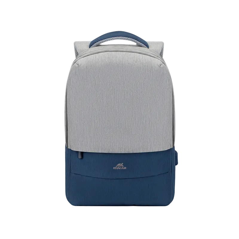 Rucsac pentru Laptop RivaCase Prater, 15.6", Poliester, Gri/Albastru