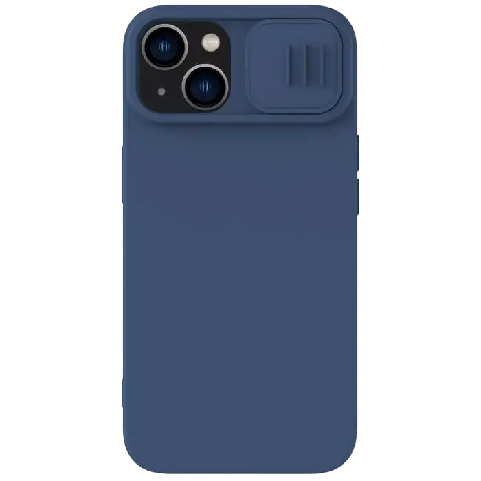 Husă Nillkin iPhone 15 Plus, CamShield Silky Silicone, Albastru Marin