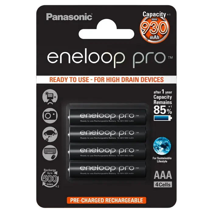 Baterii Panasonic BK-4HCDE/4CP, AAA, 930mAh, 4buc.
