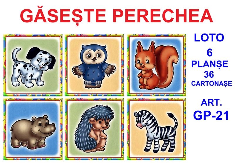 GP-21 Joc Loto Animăluţe - găseşte perechea
