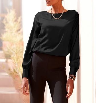 Bluza de satin Lascana , culoare neagra