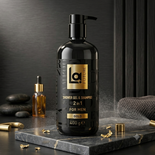 Gel de duș și șampon 2 în 1 pentru bărbați La Future Gold, 400 g