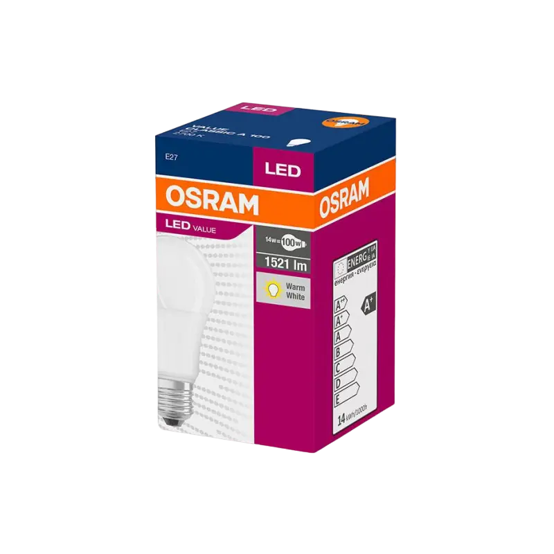 Bec cu LED Osram VALUECLA100 13W/827, E27, Alb
