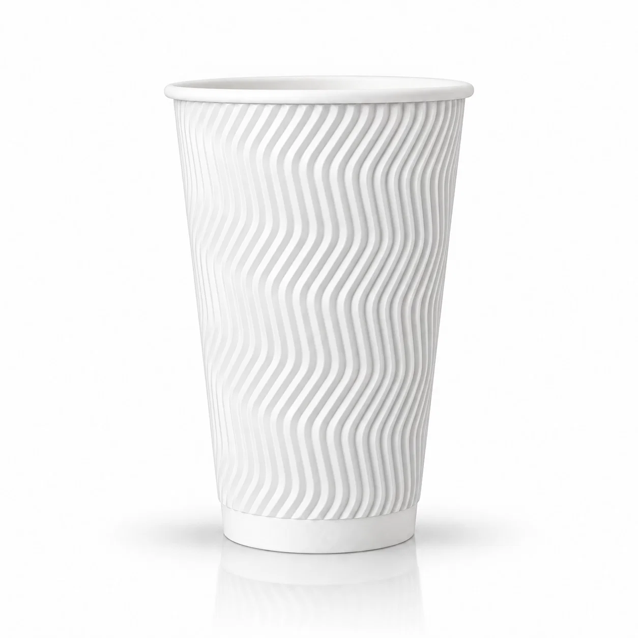 Pahar din hirtie Ripple S 16oz (480 ml) alb d90mm (25 buc)