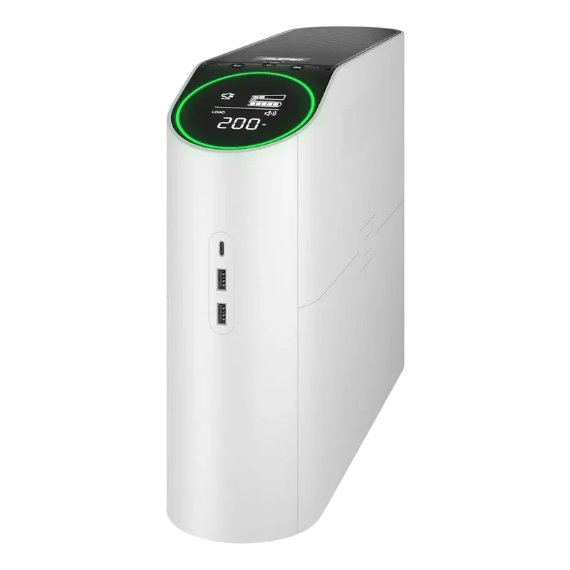 APC Back-UPS Pro 2200VA for Gaming, 230V, Pure Sinewave, LCD, White, Schuko