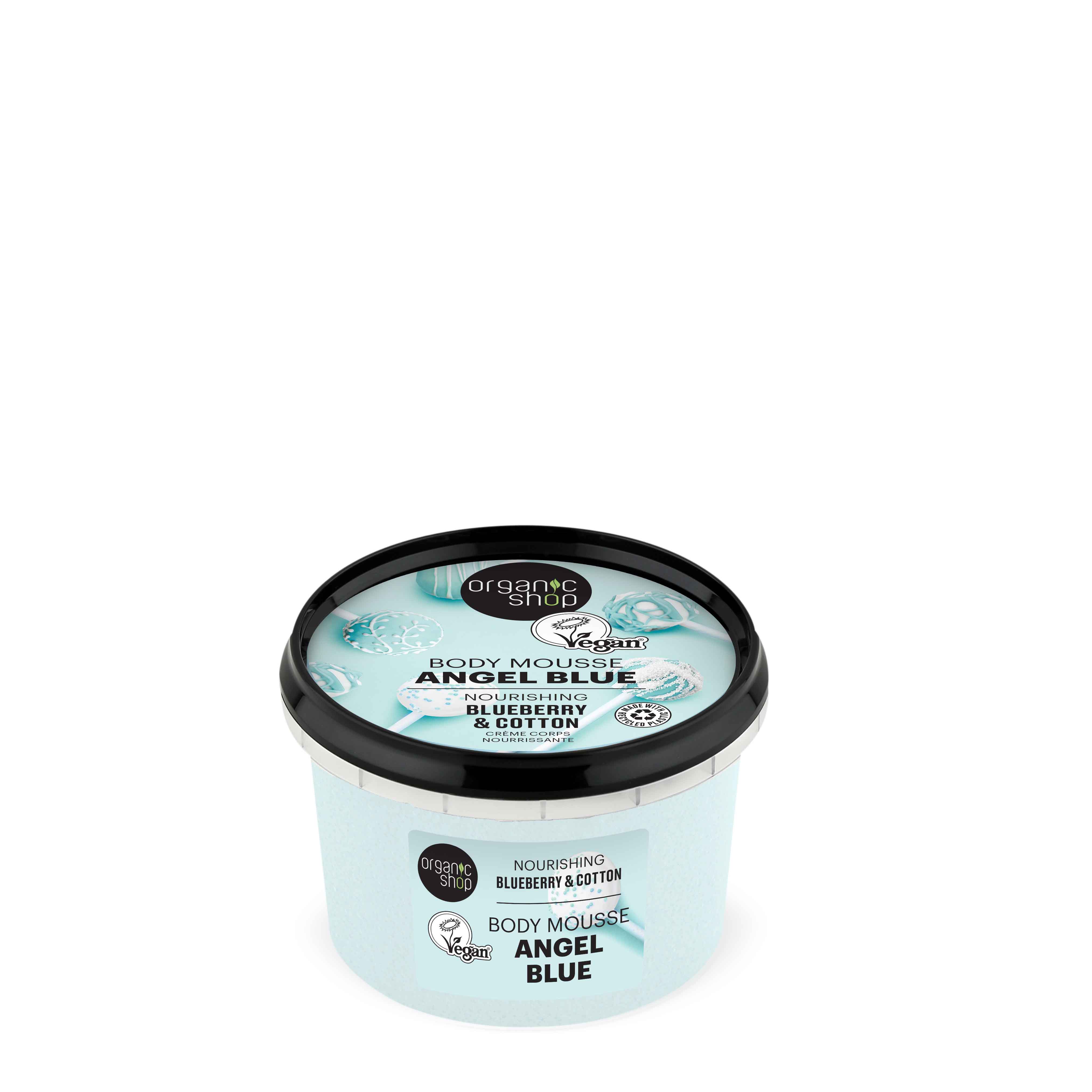Organic Shop Sufleu de corp hrănitor Blue Angel cu afine și bumbac, 250 ml