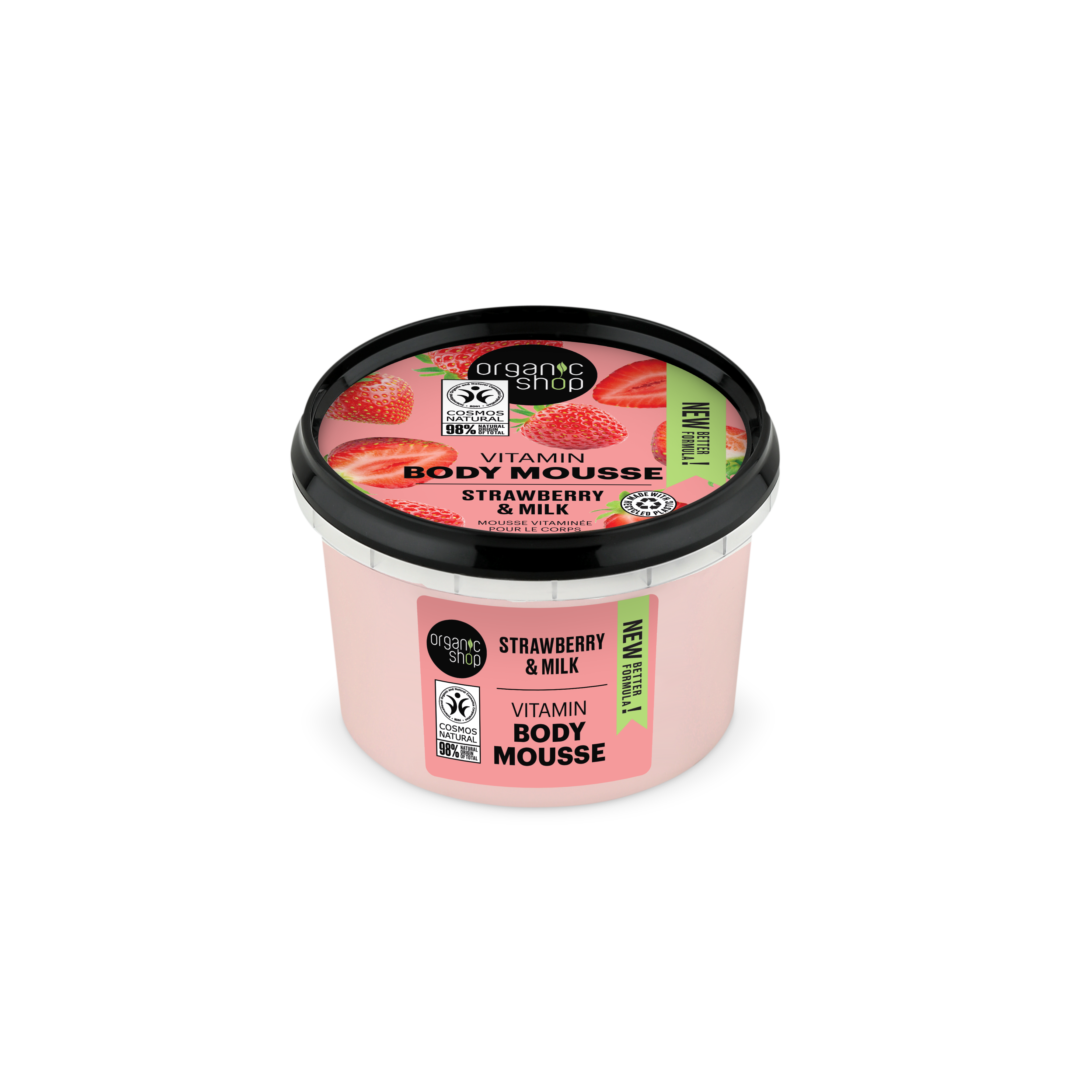 Organic Shop Mousse de corp cu căpșuni, 250 ml