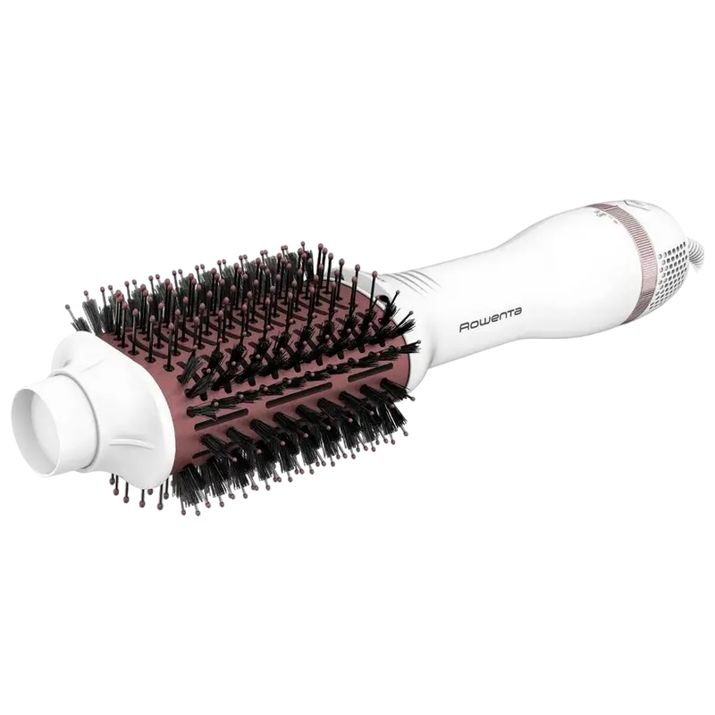 Uscător de păr-perie Rowenta Volumizer Oval Brush CF6135F0, 800 W, Alb | Roz