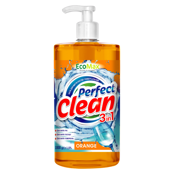 Detergent de vase Ecomax Perfect Clean 3in1 Orange 1000g