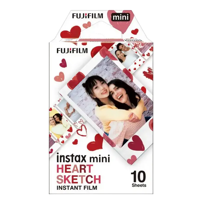 Fujifilm Instax Mini Instant Film Heart Sketch (10 sheets) White