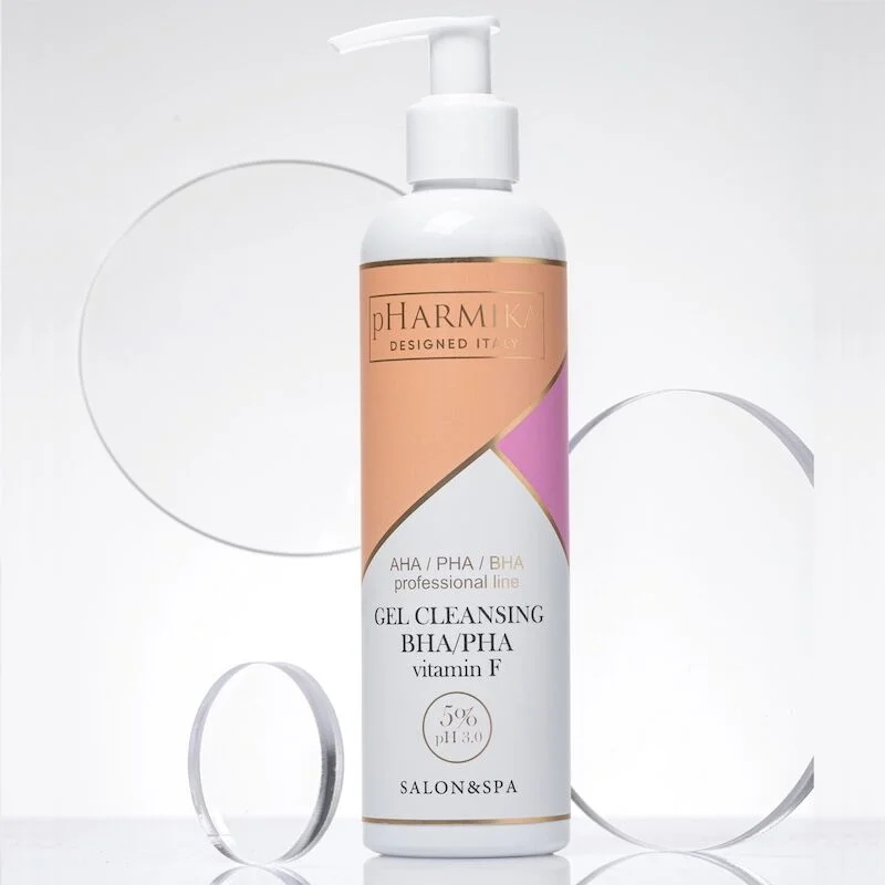 pHarmika Gel de curățare cu acizi PHA/BHA și vitamina F 5%, pH 3,0