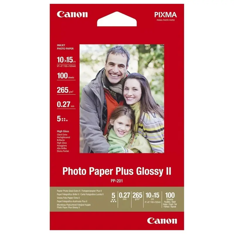 Hârtie fotografică Canon PP-201 Glossy II Photo Paper Plus, 4X6", 10x15 cm