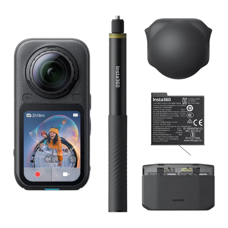 Camera Action Insta360 X6 Essentials Bundle, Midnight Black