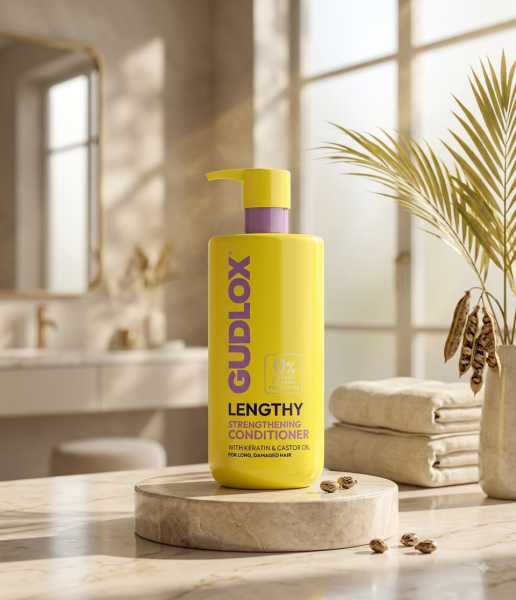 Balsam fortifiant Gudlox Lengthy cu Keratină și Ulei de Ricin 400 ml