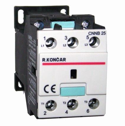 Contactor pentru motoare RADE KONCAR CNNB 25 00 cu bobină de c.c. (Macedonia)