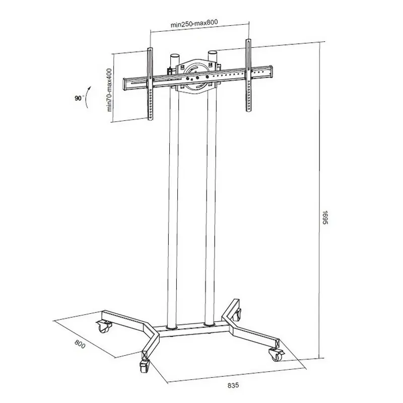 Suport TV Mobil Reflecta TV Stand 55P, Negru