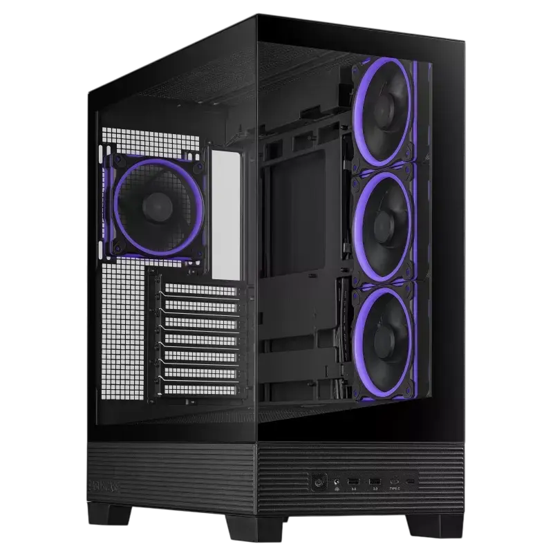 Carcasă PC ASUS A31 PLUS TG ARGB, Midi-Tower, Negru
