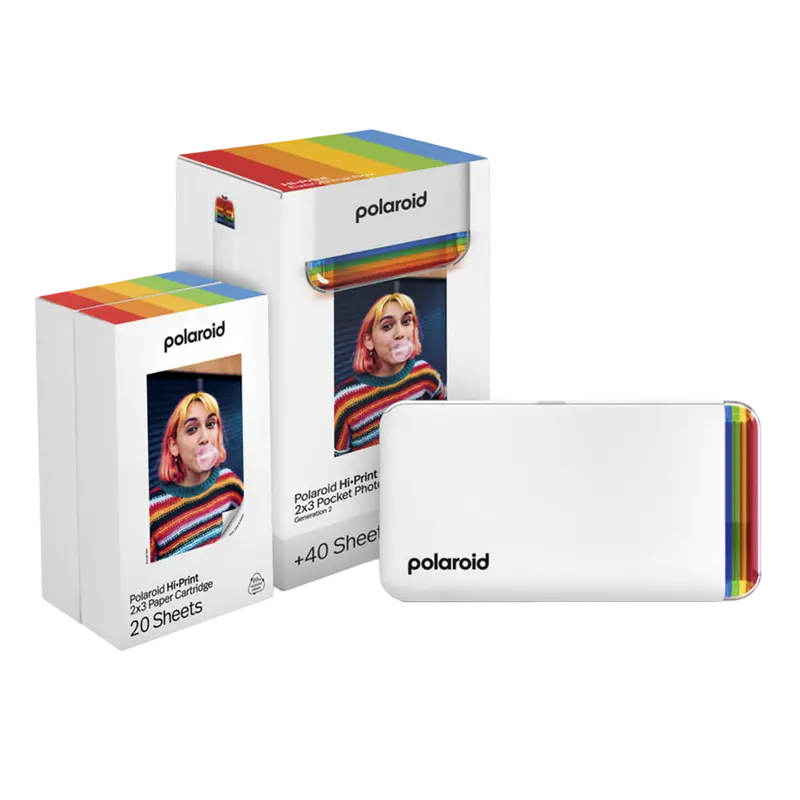 Imprimantă foto Polaroid Hi-Print 2x3 Generation 2 E-Box, 54 x 86 mm, Alb