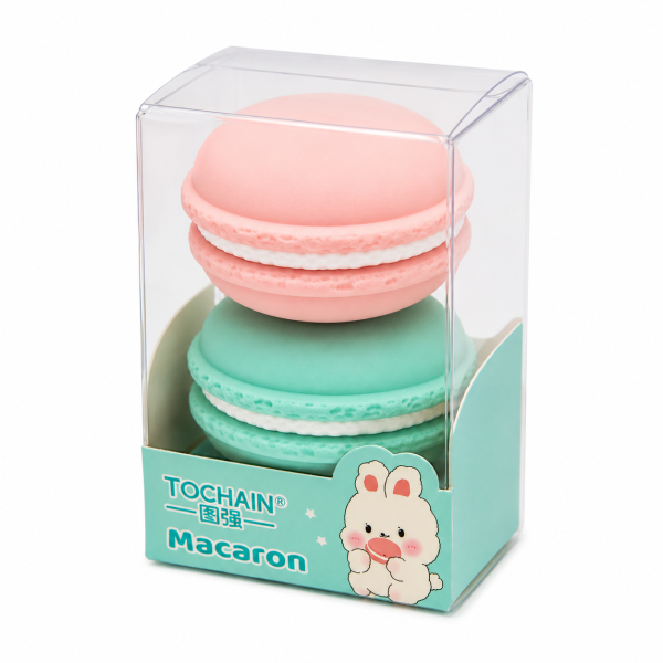 Set 2 Radiere Figurative Macaron, Culori Asortate, Pentru Scoala, Birou si Penar