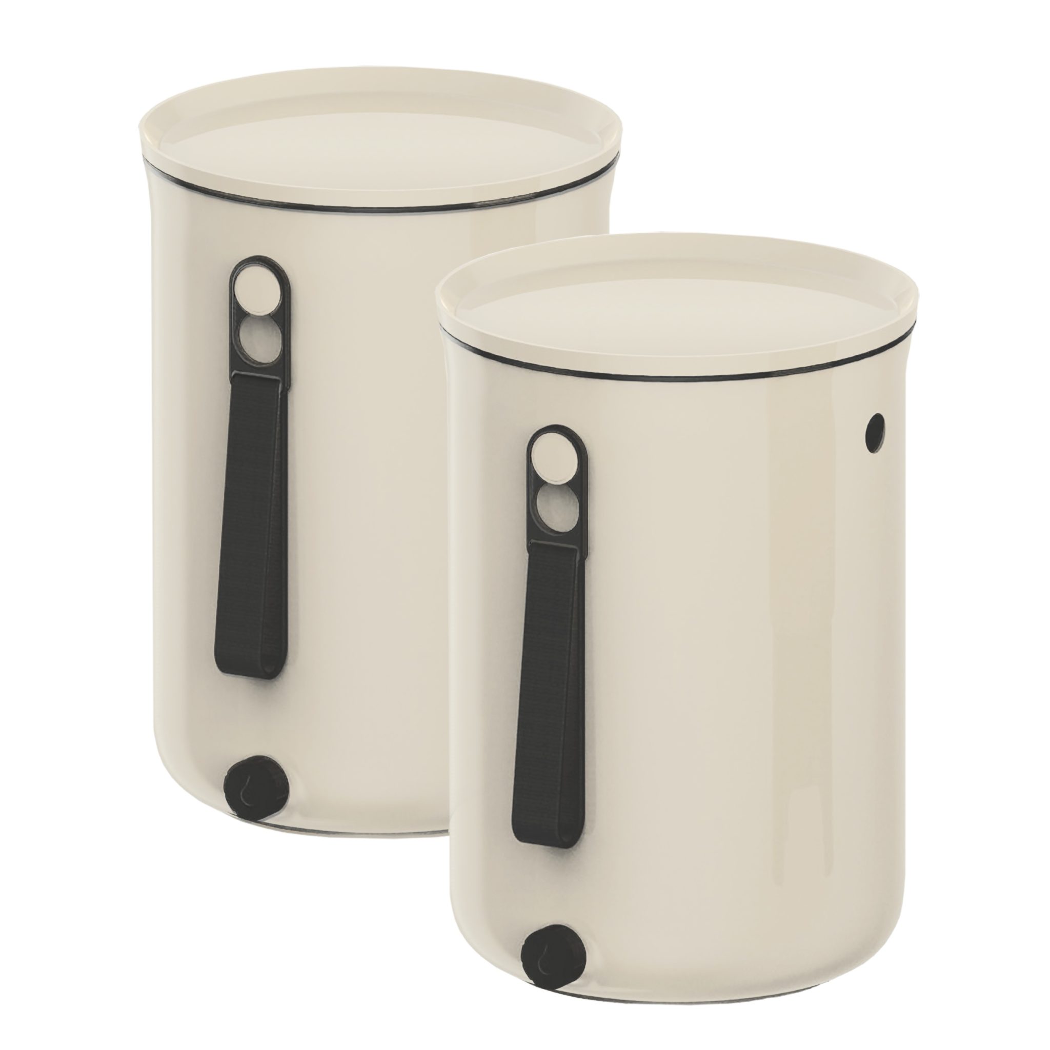 Set coșuri pentru compostare Bokashi Organko 2 Cream White, 9.6L x 2