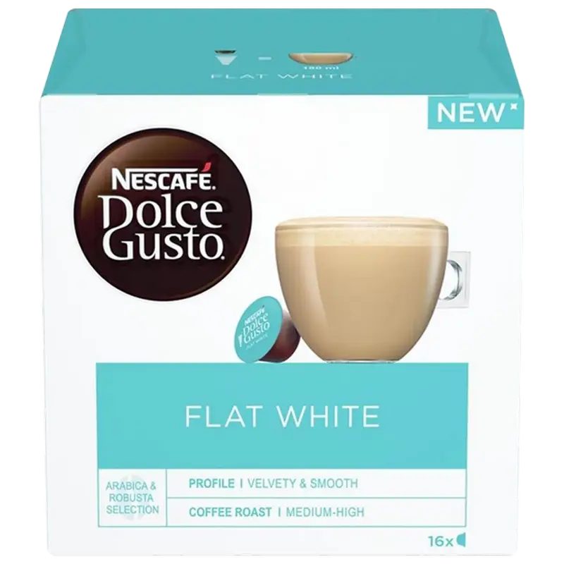 Cafea Nescafe Dolce Gusto Flat White, 16 buc