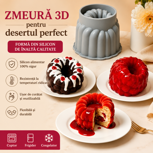 Zmeura 3d , forma silicon pentru congelare