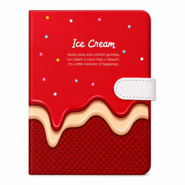 Carnet A6 Dictando, 120 Foi, Coperta Tare cu Inchidere Magnetica, Design Desert si Ciocolata 3D