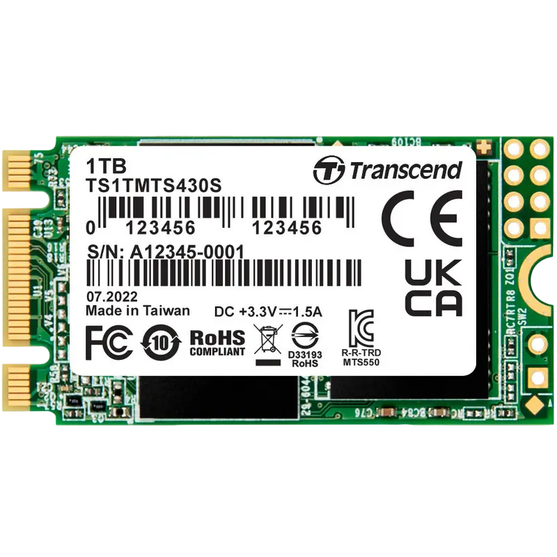 Unitate SSD Transcend MTS430S, 1000GB, TS1TMTS430S
