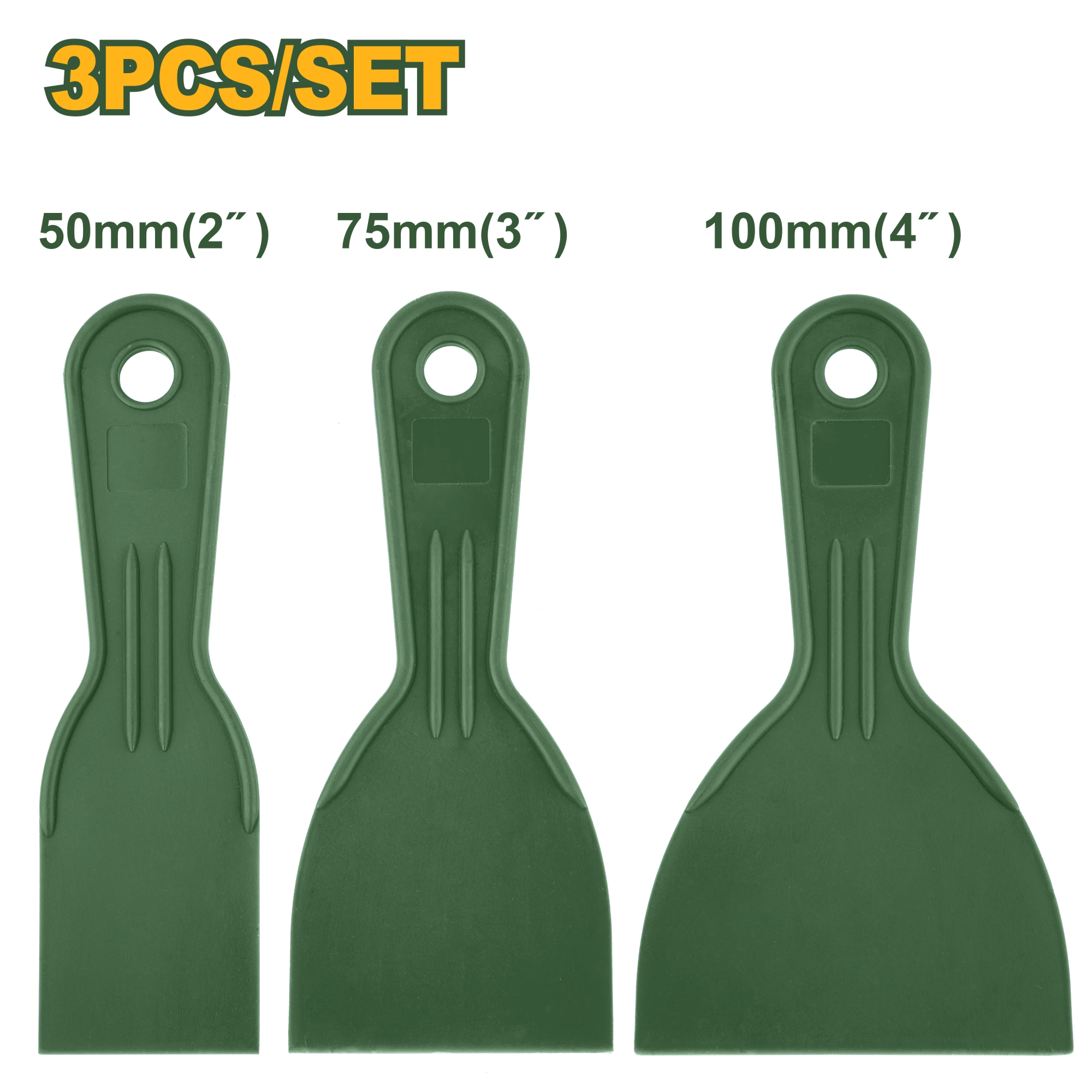 Set șpacluri din plastic (3 bucăți: 50 mm, 75 mm, 100 mm) Jadever