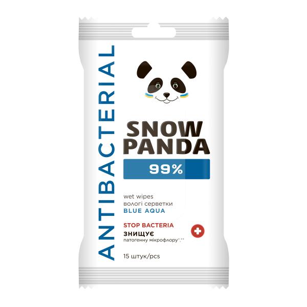 PANDA Servetele umede p/u miini si corp cu efect antimicrob 15buc   Blue Agua