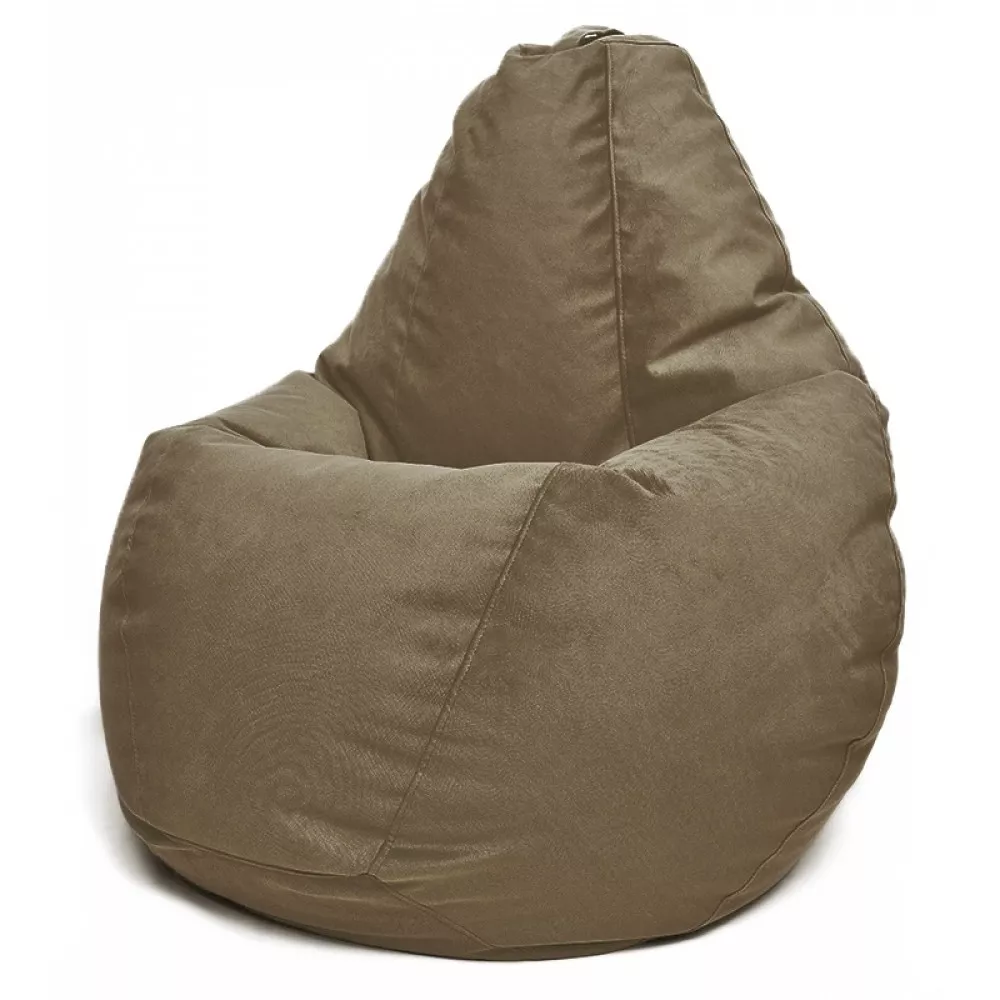 Fotoliu BeanBag din velur Maserrati, marimea "XL" culoare latte