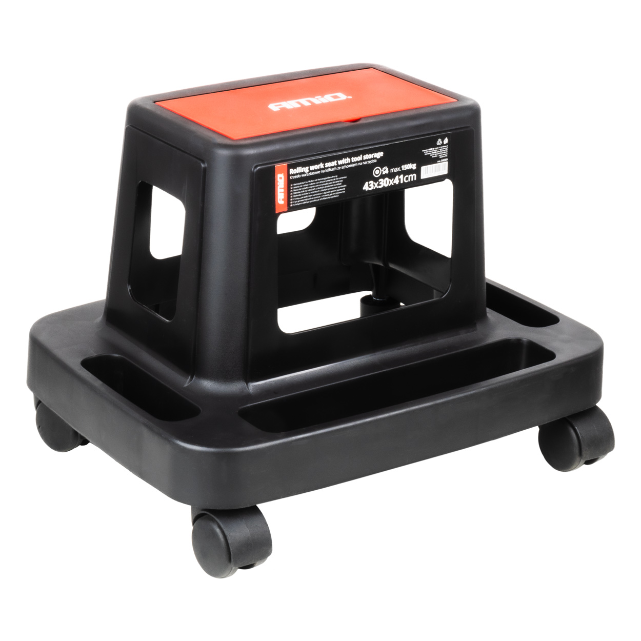 04269 Scaun de lucru cu rotile cu depozitare incorporata pentru scule 150 kg